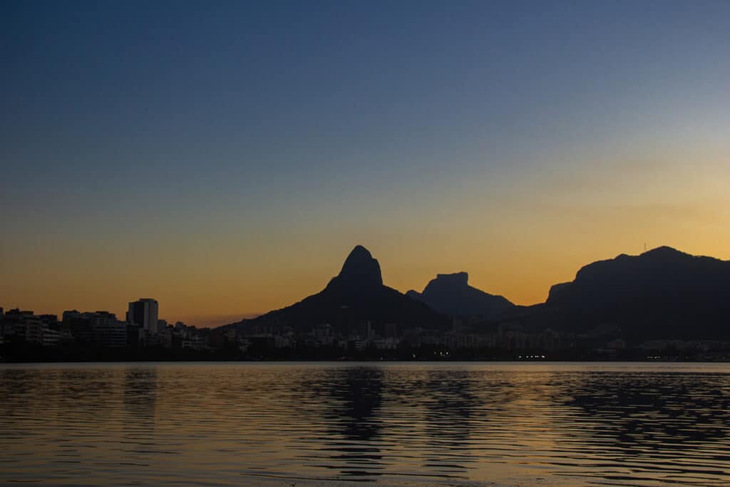 Por do sol na Lagoa Rodrigo de Freitas