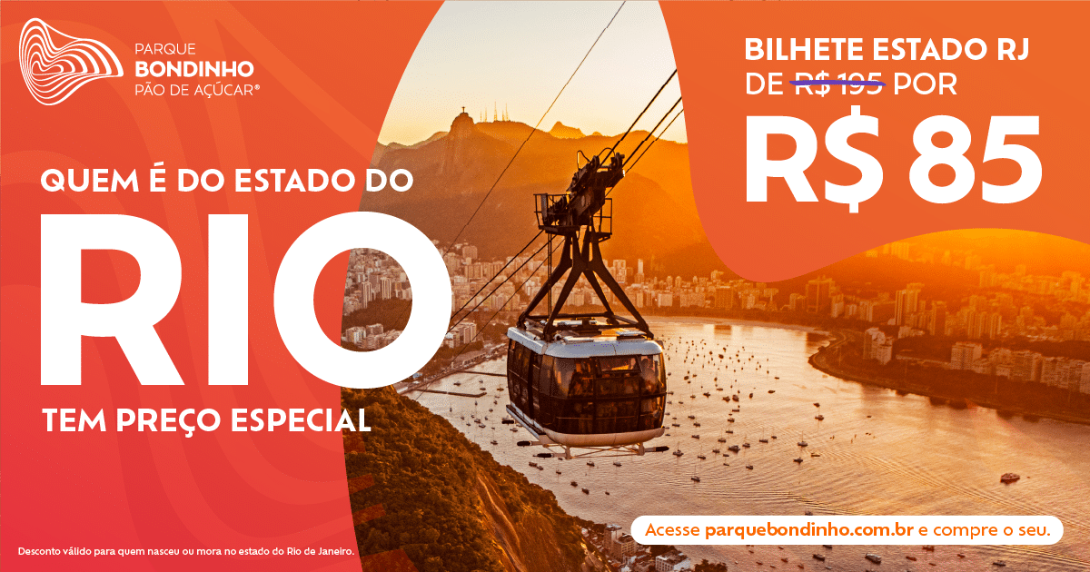 Desconto no Parque Bondinho Pão de Açúcar®: conheça o Bilhete Estado RJ