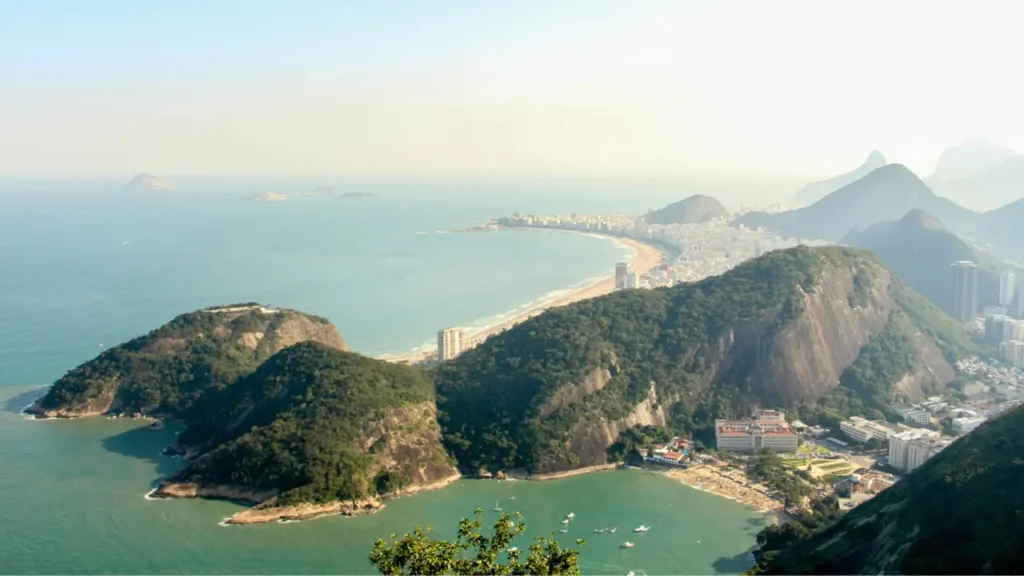 Vista Bondinho Pão de Açúcar orla de copacabana 