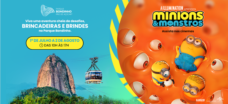 Férias de julho no Rio: viva uma aventura inspirada em Minions & Monstros no Parque Bondinho